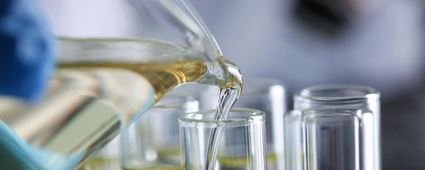 Sample of wastewater for analysis in the laboratory